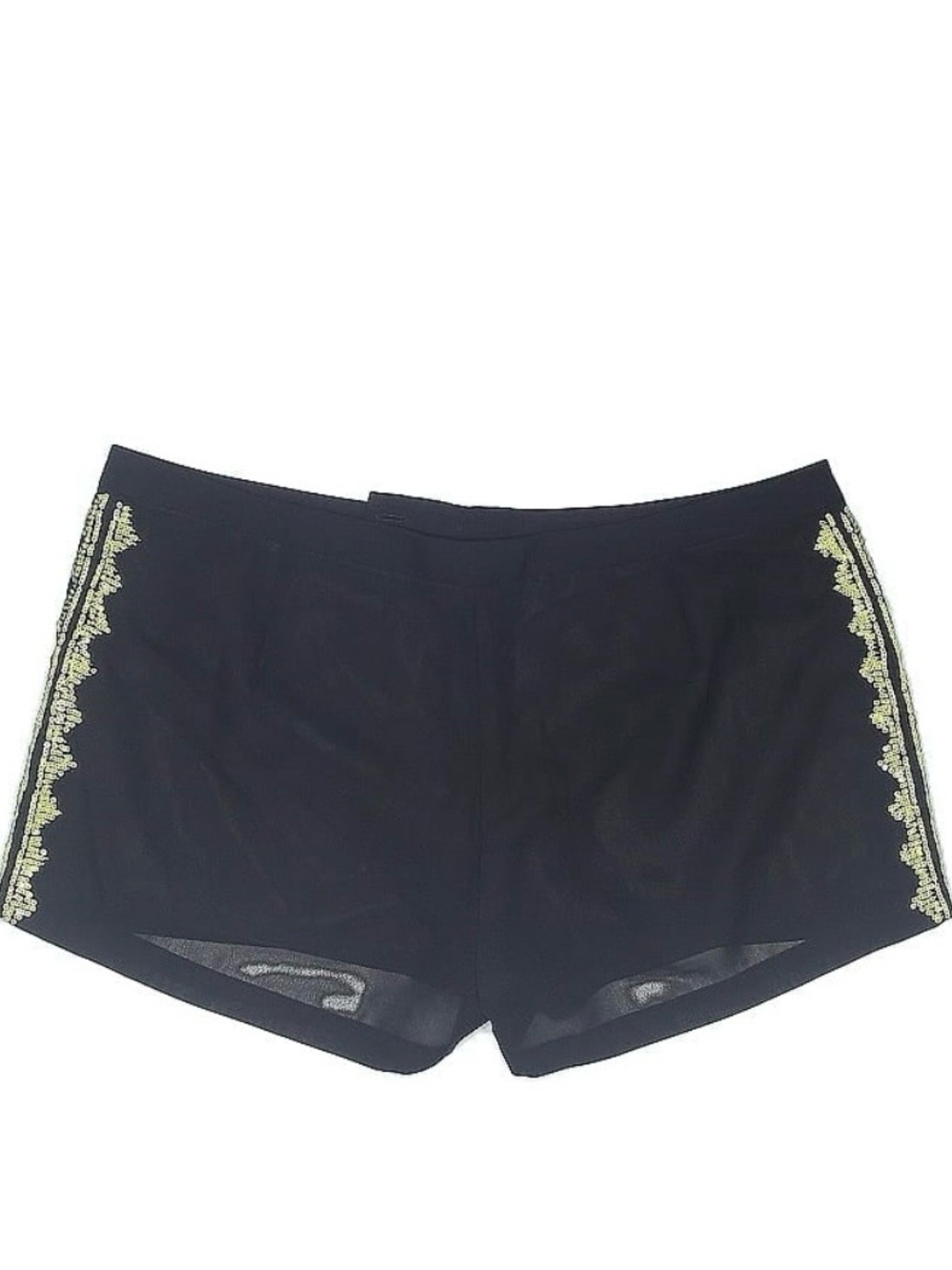 GUESS Black Boyshort Shorts Size 10 Gold Embroidered Side Detail